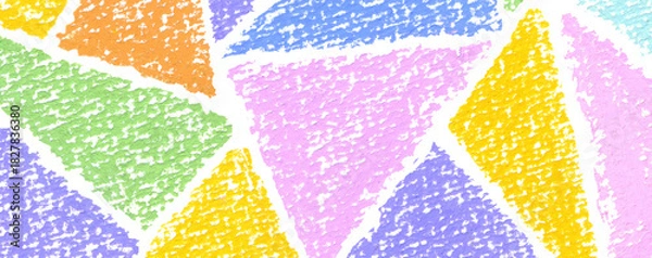 Obraz Colorful pastel texture for abstract patchwork background, geometric pattern, chalk print.	