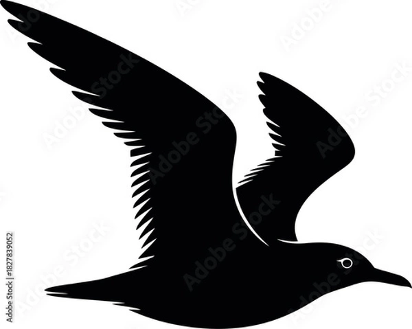 Obraz Black silhouette of a flying bird wings