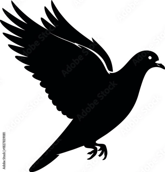 Obraz Black dove in flight bird flying
