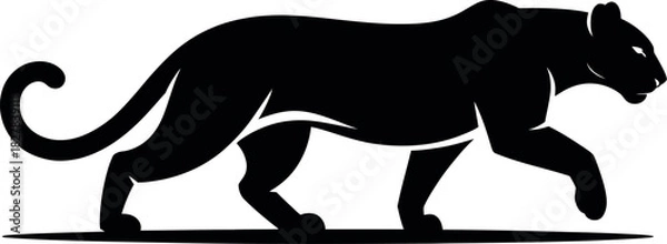 Obraz Black panther stalking motion graphic silhouette