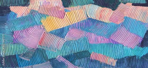 Obraz Abstract oil paint brush strokes texture as colored patchwork background or textured wallpaper, pattern, art print, etc