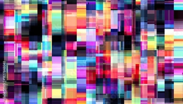 Obraz Abstract composition features rectangular blocks of varying size and hue. Colors are vibrant and arranged