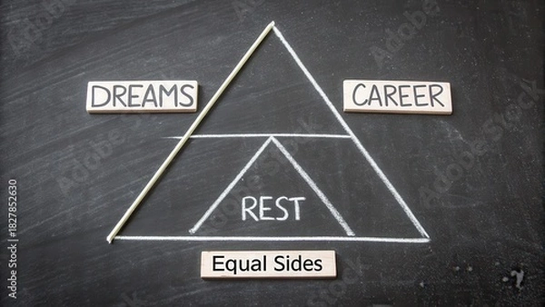 Obraz Chalk Diagram of Life Elements Represented by Triangles