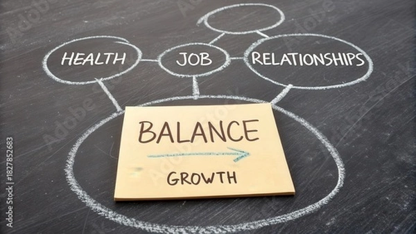 Obraz Chalk drawing of life balance concepts and interconnected circles