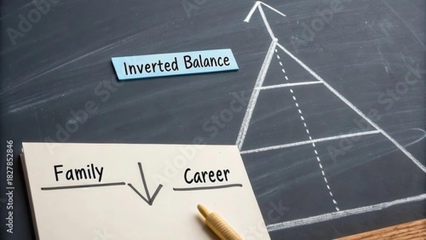 Obraz Chalk Sketch of Inverted Pyramid Illustrating Career and Strategy