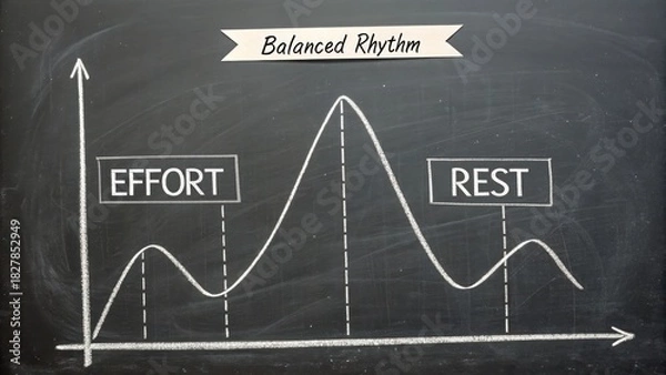 Obraz Chalk Sketch Overhead Showing Chart of Balanced Rhythm