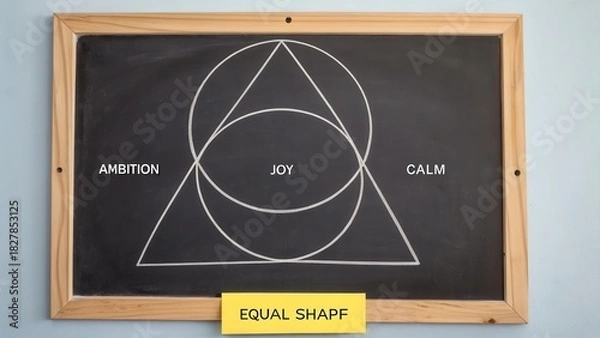 Obraz Chalkboard drawing of a geometric shape with text