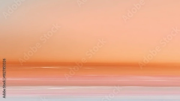 Obraz Pastel sky above abstract horizon, blending warm hues, creating a calming, serene scene