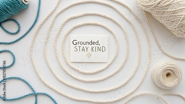 Obraz Circular spiral of rope threads surrounding inspirational message