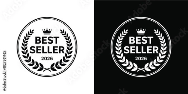 Fototapeta Best seller 2026 laurel wreath badge vector