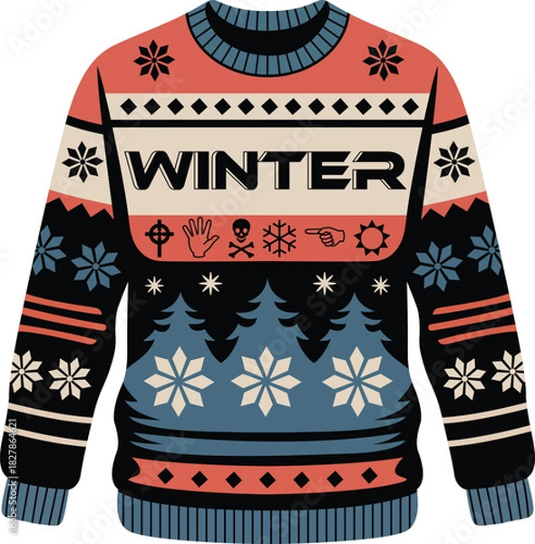 Obraz Winter jacket icon vector