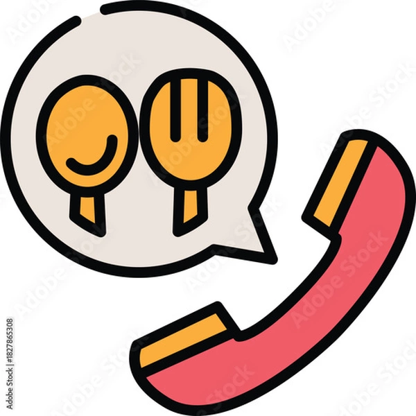 Obraz Ordering Food via Telephone A Visual Representation of Food Delivery Services