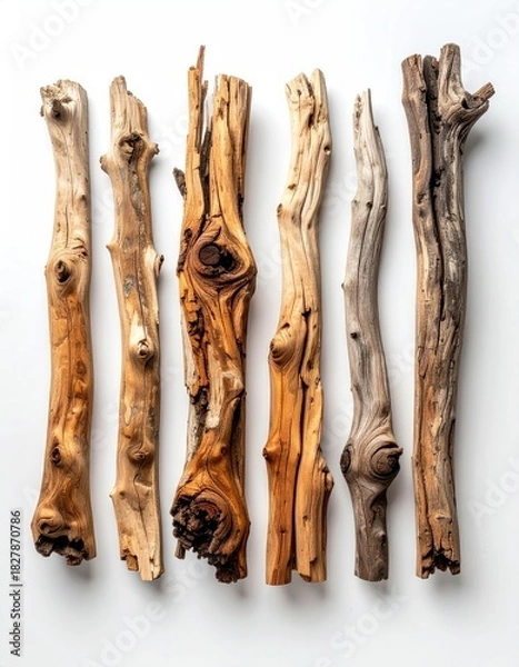 Obraz Close-up of seven weathered pieces of driftwood