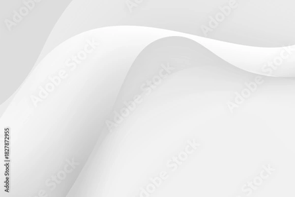 Fototapeta Abstract white gray flowing waves smooth texture background clean modern elegant design