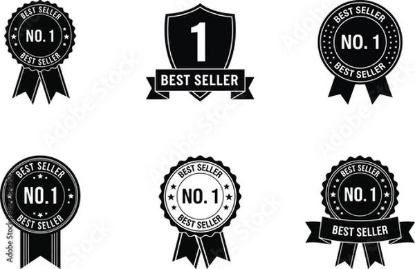 Obraz Best seller award badges set vector