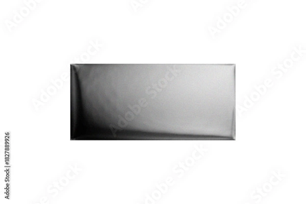 Obraz Glossy metallic rectangular shape isolated on white background with reflective chrome texture