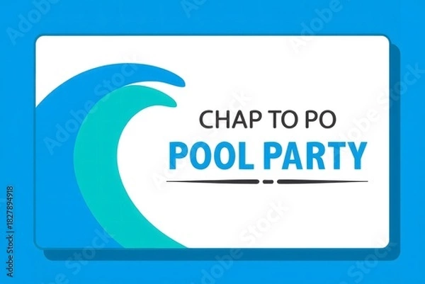 Obraz Pool Party Invitation - Wave Graphic Design