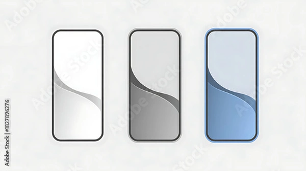 Obraz Abstract mobile phone mockups with wavy color accents for app presentation