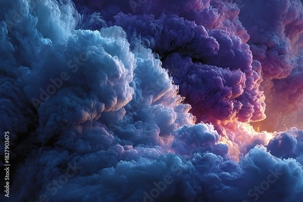Fototapeta Artistic surreal cloudscape with purple tones high resolution picture