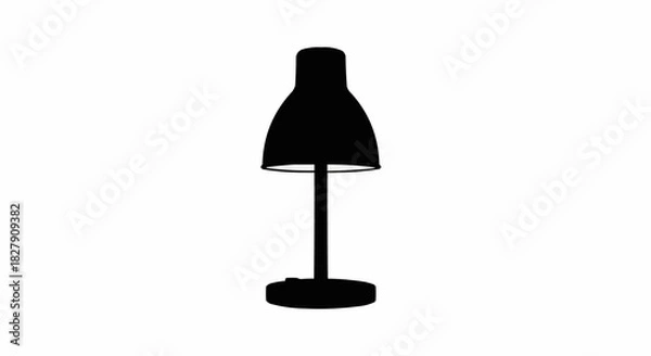 Fototapeta Elegant Black Desk Lamp Silhouette for Modern Workspace Illumination.