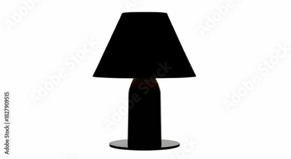 Fototapeta Modern Black Table Lamp with Tapered Shade.