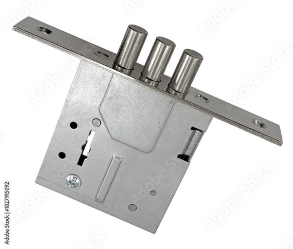 Fototapeta mechanical door lock on a white