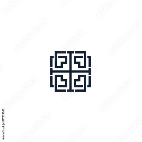 Fototapeta box design logo with cool pattern