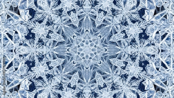 Fototapeta Abstract Ice Crystal Kaleidoscope Pattern Background