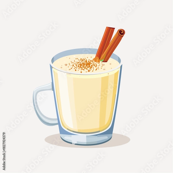 Obraz Flat Design Eggnog Drink Icon