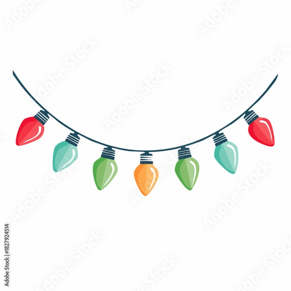 Obraz Flat Design Garland Lights String Icon