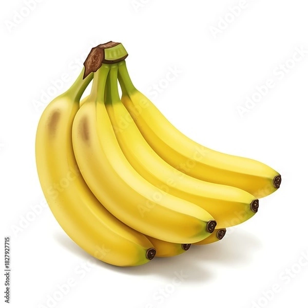 Obraz Ripe bananas on white background healthy and nutritious fruit for snacking