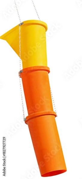 Fototapeta Plastic garbage chute fixed on facade.