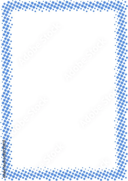 Obraz A4 frame with Christmas snowflake pattern