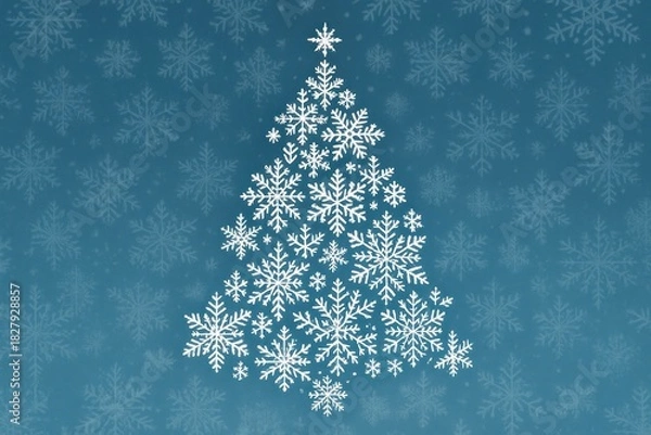 Fototapeta Snowflake tree festive background
