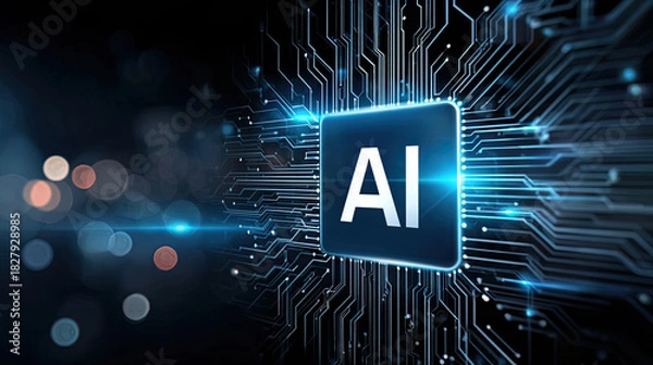 Obraz Darstellungen moderner Technologie mit KI-Oberflächen