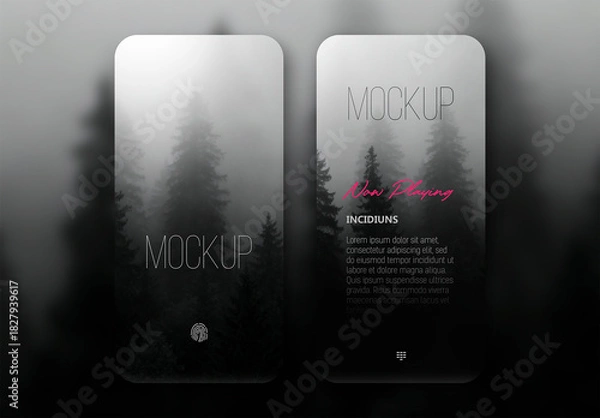Obraz Smartphone UI Display Mobile App Mockup