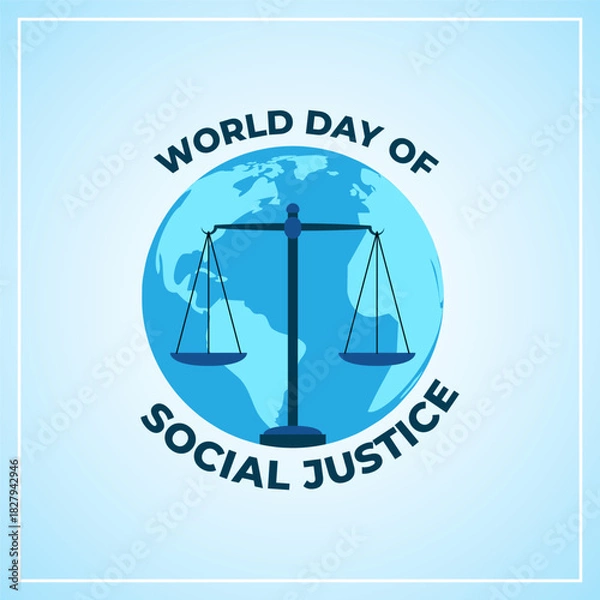 Fototapeta Vector illustration of World Day of Social Justice social media template