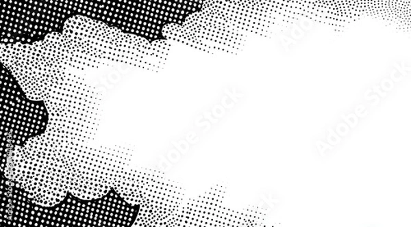 Obraz Artistic Smoke and Texture: An abstract composition in black and white, featuring a cloud-like form with a textured pattern. evoking a sense of artistic flair and visual intrigue.