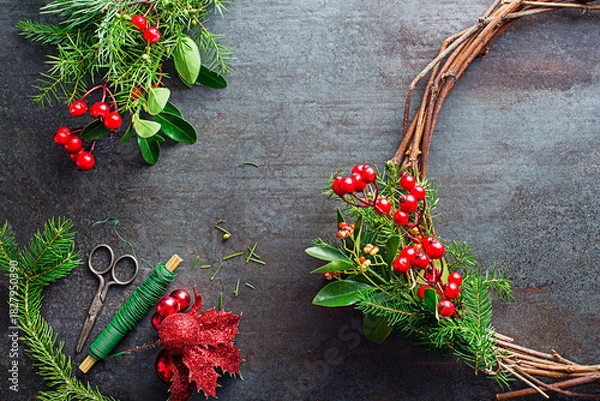 Fototapeta Christmas wreath