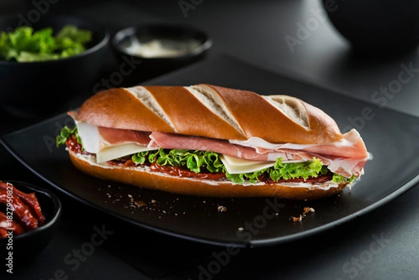 Fototapeta Sandwich with prosciutto