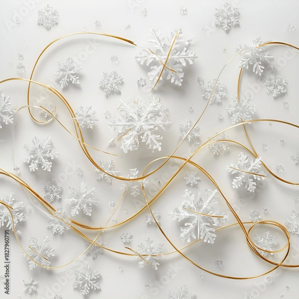 Obraz Luxury golden thread intricately weaving through delicate patterns.