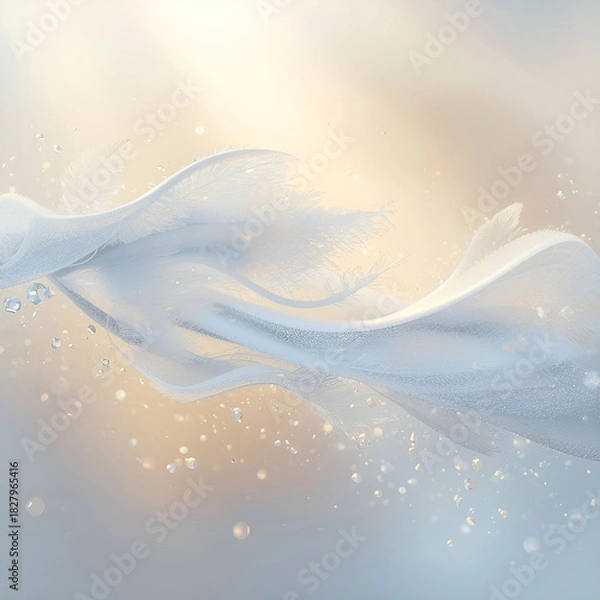 Fototapeta Frost particles delicately dancing, forming an elegant swirling pattern.