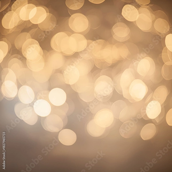 Fototapeta Soft bokeh lights in gold and pearl tones forming gentle glowing circles.