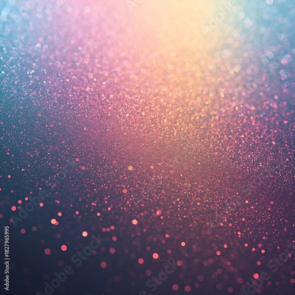 Fototapeta Iridescent gradient with metallic shimmer particles, smooth color transitions, sparkling highlights.