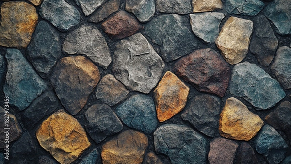 Obraz colorful stone wall texture background, gradation