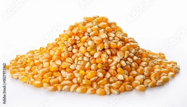 Obraz Pile Of Dry Corn Seeds On White Background