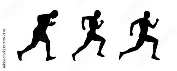 Fototapeta vector silhouette of running man silheoutte