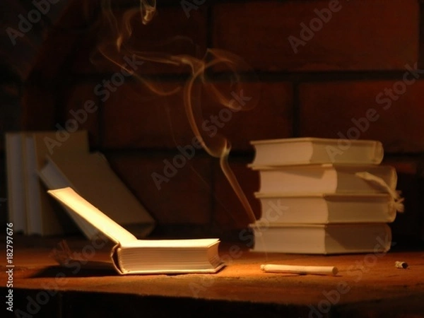 Obraz book smoke
