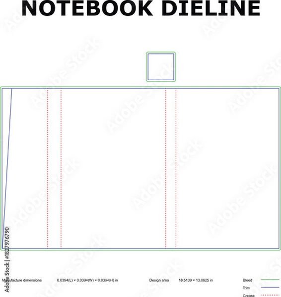 Fototapeta Notebook Dieline Template
