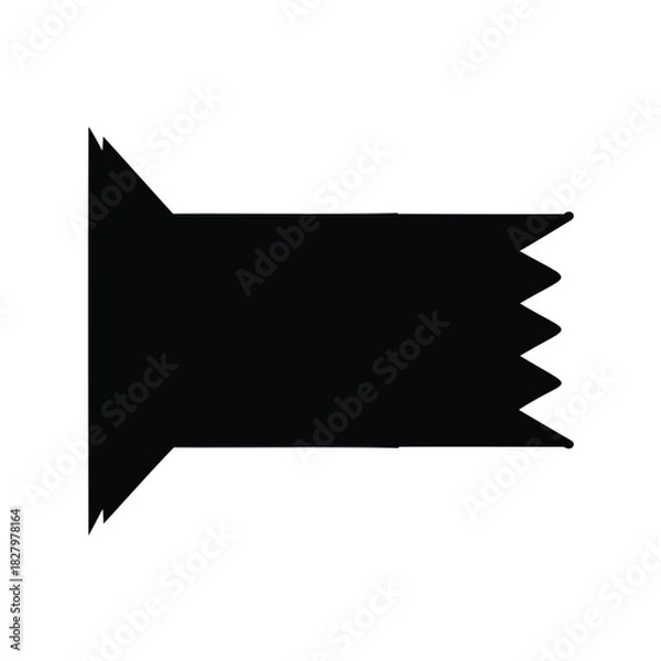 Fototapeta Abstract black geometric shape with jagged edges and pointed corners graphic design